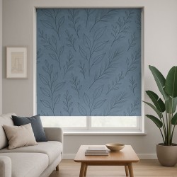 Estor Azul Hojas Lineales – Moderno y Elegante | Estores Iroa