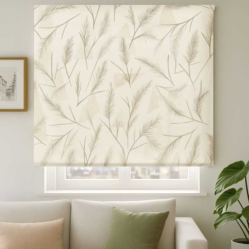 Estor Beige Decorativo Ramas | Translúcido, Opaco y Screen | Iroa