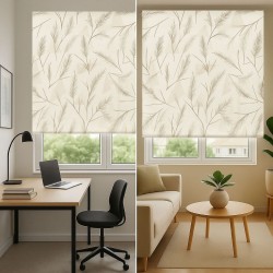 Estor Beige Decorativo Ramas | Translúcido, Opaco y Screen | Iroa
