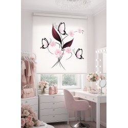 Estor Juvenil Mariposas y Rosas Rosa | Estores Iroa
