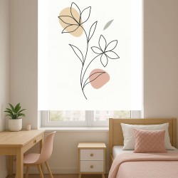 Estor Juvenil Line Art Floral – Moderno y Minimalista | Estores Iroa