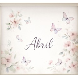 Estor Infantil Personalizado con Nombre – Flores y Mariposas | Estores Iroa
