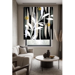 Estor Enrollable Modern Art – Diseño Abstracto Hojas & Gold- Estores Iroa