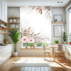 Estor Enrollable Floral – Diseño Moderno Hojas y Rosas