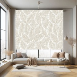 Estor Enrollable Hojas Beige a Medida | Estores Iroa