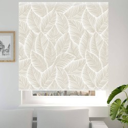 Estor Enrollable Hojas Beige – Moderno y Estilo Nórdico