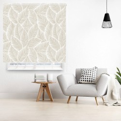 Estor Enrollable Hojas Beige – Moderno y Estilo Nórdico