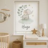 Estor Infantil Personalizado Elefante Sarfari | Diseño Acuarela 2026
