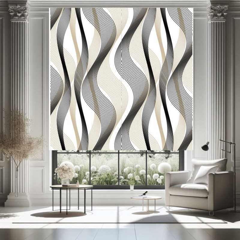 Estor Enrollable Moderno Waves 116 | Translúcido · Opaco · Screen