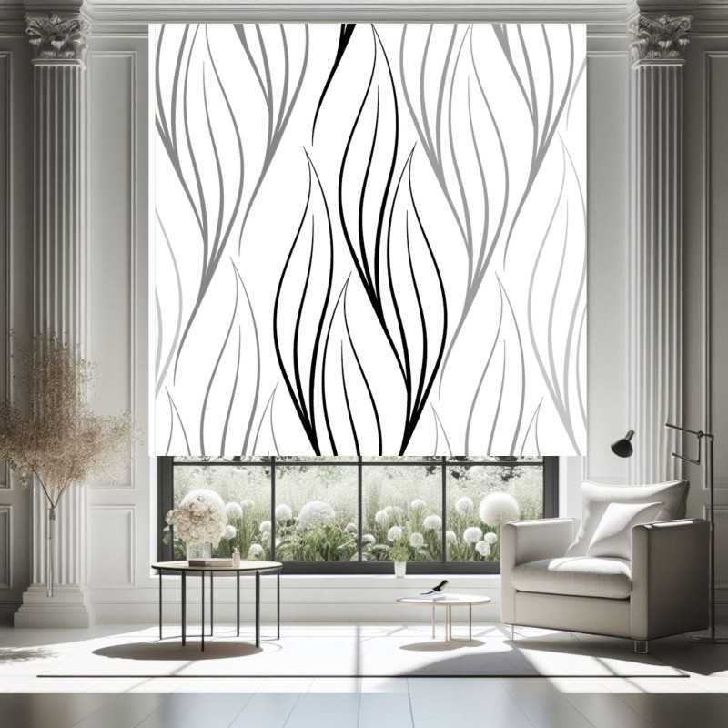 Estor Moderno Blanco y Negro | Diseño Minimalista | Hecho a Medida
