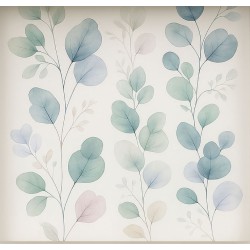 Estor Enrollable Moderno a Medida | Botánico Acuarela Azul-Verde