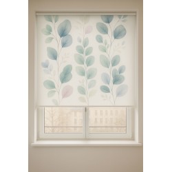 Estor Enrollable Moderno a Medida | Botánico Acuarela Azul-Verde