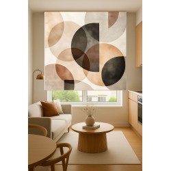Estor Abstracto Moderno a Medida | Círculos Terra | Estor Enrollable Decorativo