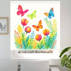 Estor infantil niña Butterfly Colors Dream | Estor enrollable flores y mariposas