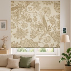 Estor Beige Premium | Diseño Floral Exclusivo y Artesanal