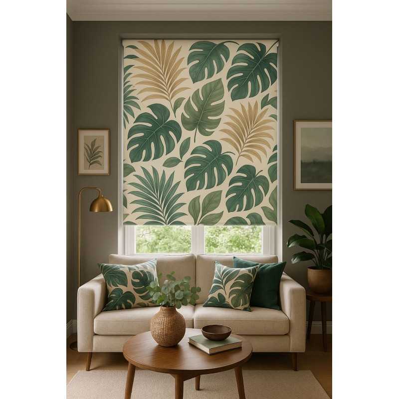 Estor Tropical Monstera | Diseño Premium Verde & Beige