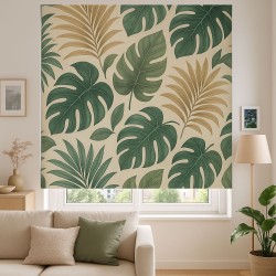 Estor Tropical Monstera | Diseño Premium Verde & Beige