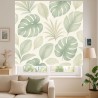 Estor Enrollable Hojas Monstera Verde Calma · Diseño Natural & A Medida