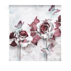 Estor Floral 3D Rosas y Mariposas · Premium y A Medida