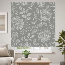 Estor Enrollable Floral Gris | A Medida | Tejido Premium – Estores Iroa