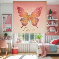 Estor enrollable juvenil mariposa personalizado con nombre | Estores Iroa