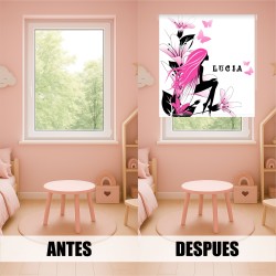 Estor Juvenil Personalizado Hada con Flores | Estores Enrollables Chica
