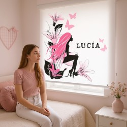 Estor Juvenil Personalizado Hada con Flores | Estores Enrollables Chica