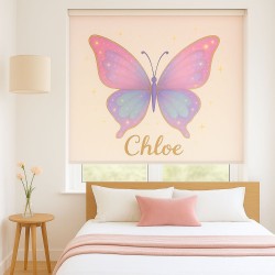 Estor Juvenil Personalizado Mariposa | Estores Enrollables para Chicas con Nombre