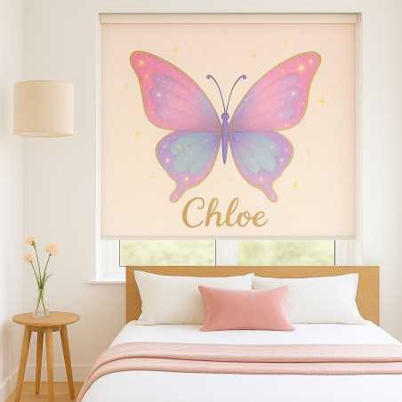 Estor Juvenil Personalizado Mariposa | Estores Enrollables para Chicas con Nombre