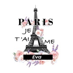 Estor Juvenil París Personalizado | Torre Eiffel con Nombre