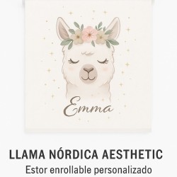 Estor Infantil Personalizado Llama Nórdica | Estores para Niñas | Hecho a Medida
