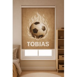 Estor infantil personalizado fútbol con nombre | Balón en llamas