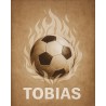 Estor infantil personalizado fútbol con nombre | Balón en llamas
