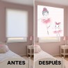 Estor Infantil Niña Bailarina Rosa Personalizado | Estor Enrollable Habitación Bebé
