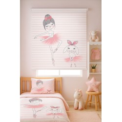 Estor Infantil Niña Bailarina Rosa Personalizado | Estor Enrollable Habitación Bebé