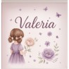 Estor Infantil Personalizado con Nombre y Flores | Estor Enrollable Bebé Niña