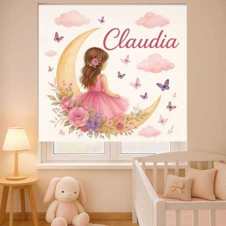 Estor Enrollable Infantil Personalizado con Nombre | Bebé Niña