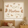 Estor infantil personalizado MARIPOSAS MARTINA con nombre | Estores enrollables niña