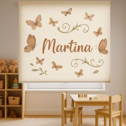 Estor infantil personalizado MARIPOSAS MARTINA con nombre | Estores enrollables niña