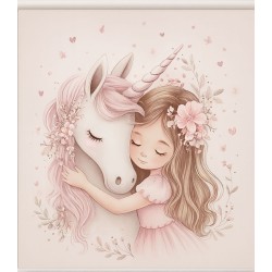 Estor Infantil Unicornio Dulce Abrazo | Estor Enrollable Niña | Decoración Habitación Infantil