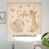 Estor Infantil Personalizado Sofía Elefante y Jirafa | Bebé Niña