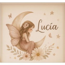 Estor Infantil Personalizado con Nombre – Hada en la Luna · Modelo Lucía | Estores Iroa