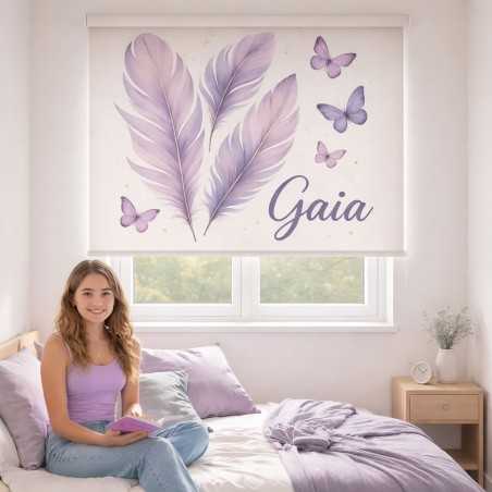 Estor Juvenil Personalizado Gaia · Plumas Lila · A Medida