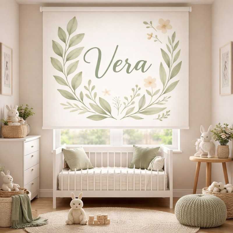 Estor Infantil Personalizado Modelo Vera | Estampación Acuarela – A Medida
