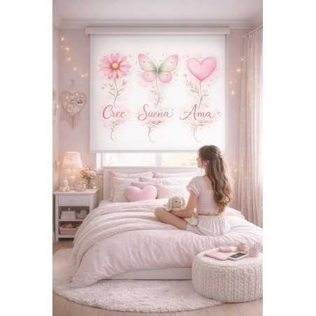 Estor juvenil para chicas | Estor enrollable decorativo adolescente – Cree Sueña Ama | Estores Iroa