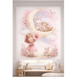 Estor Infantil Unicornio Dulce Abrazo | Estor Enrollable Niña | Decoración Habitación Infantil