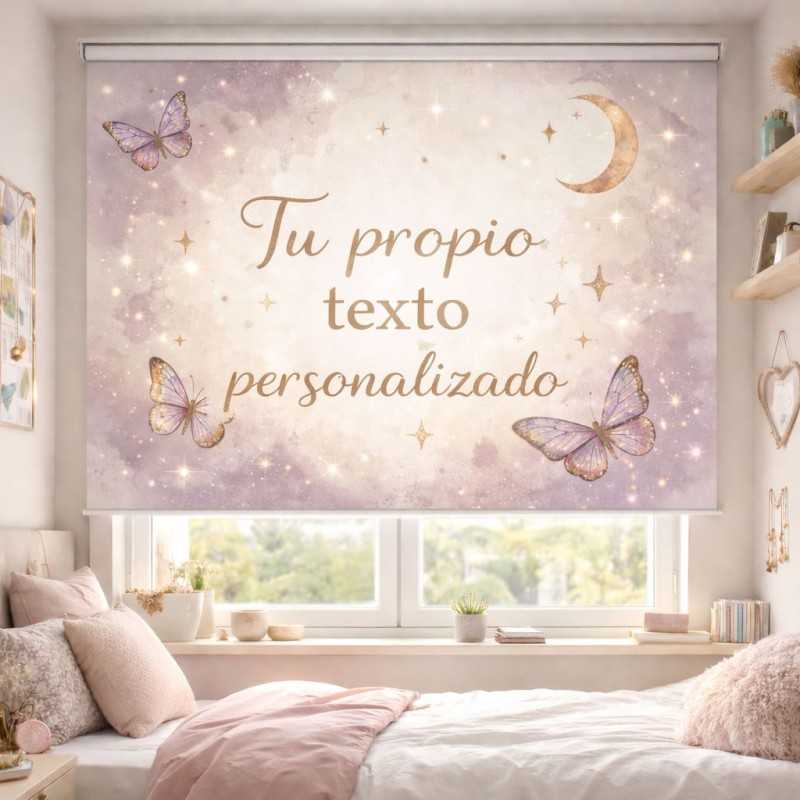 Estor Enrollable Juvenil Personalizado con Texto o Nombre | Estores Iroa