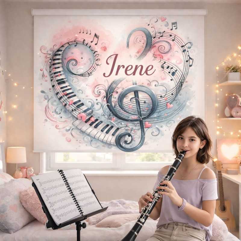 Estor Enrollable Infantil y Juvenil Clave de Sol Personalizado | Estores Iroa