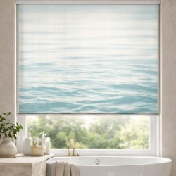 Estor Enrollable de Baño Translúcido con Diseño de Agua | Estor Decorativo Spa