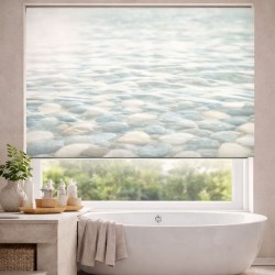 Estor Enrollable de Baño a Medida con Diseño de Piedras | Translúcido, Opaco o Screen